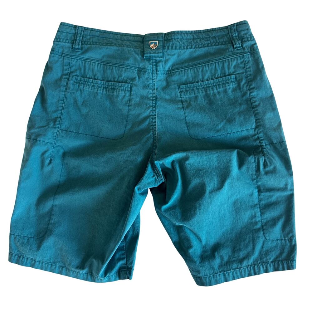KUHL Spire Hiking Shorts Sz 8 Teal Blue UPF50 Gorpcore Sportif Hiking Camping - Picture 3 of 15